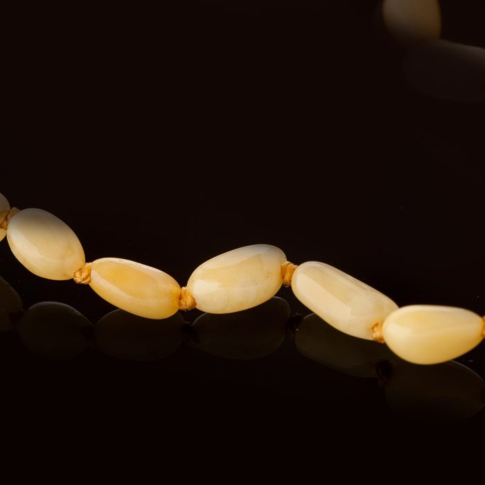 Amber Baby Teething Necklace - Olive Shape Beads BN012 - Image 2