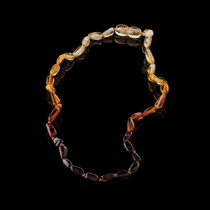 Amber Baby Teething Necklace - Olive Shape Beads BN009