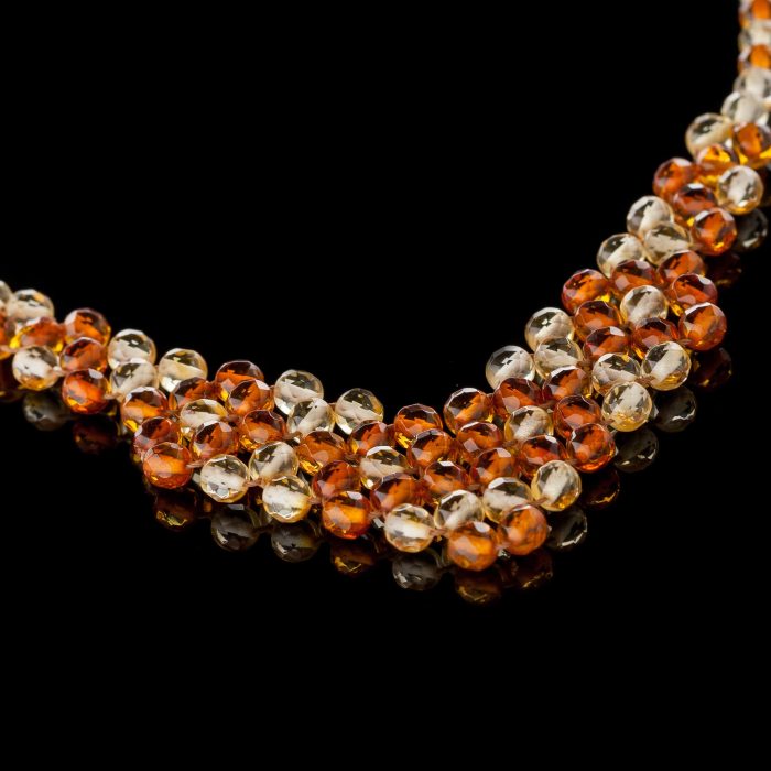 DS_1003-min Amber Necklace - Braided V-Shape Faceted Beads MUN008 - Image 2