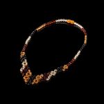 Amber Necklace - Braided V-Shape Faceted Beads MUN006
