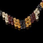Amber Necklace - Braided V-Shape Faceted Beads MUN006 - Image 2