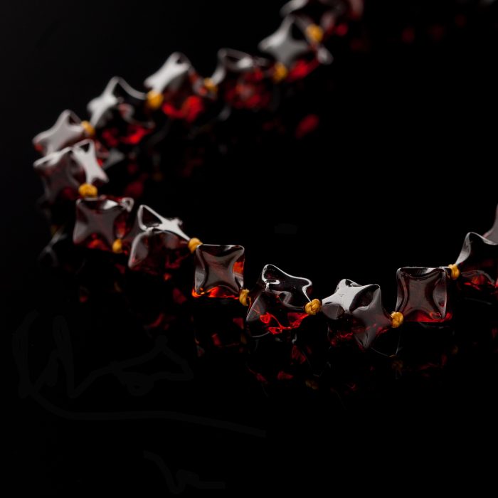 Amber Necklace - Hedgehog Cubic Beads HEDGN004 - Image 2