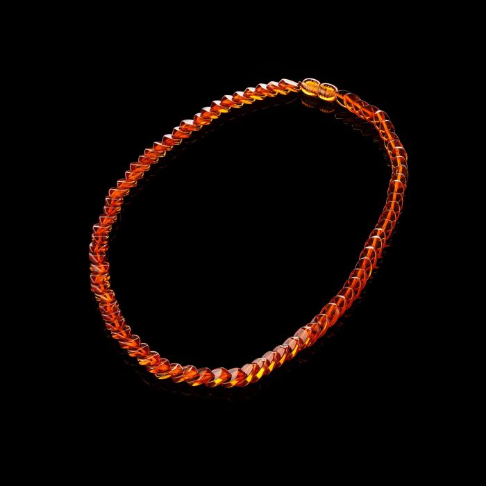 Amber Necklace - Snake Chain Beads SNAKE001 - Image 3