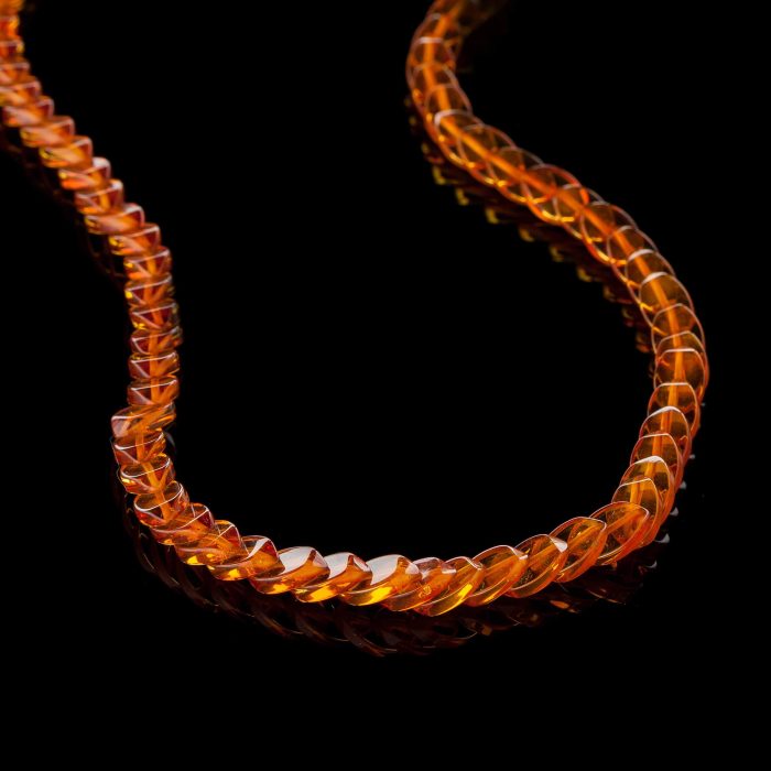 Amber Necklace - Snake Chain Beads SNAKE001 - Image 2