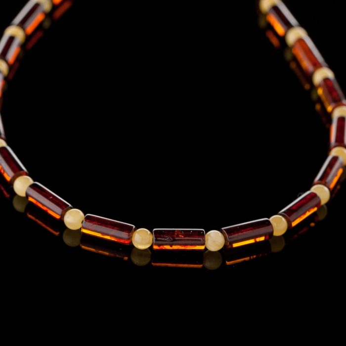 DS_1037-min Amber Necklace - Cylinder Beads CYLN001 - Image 2