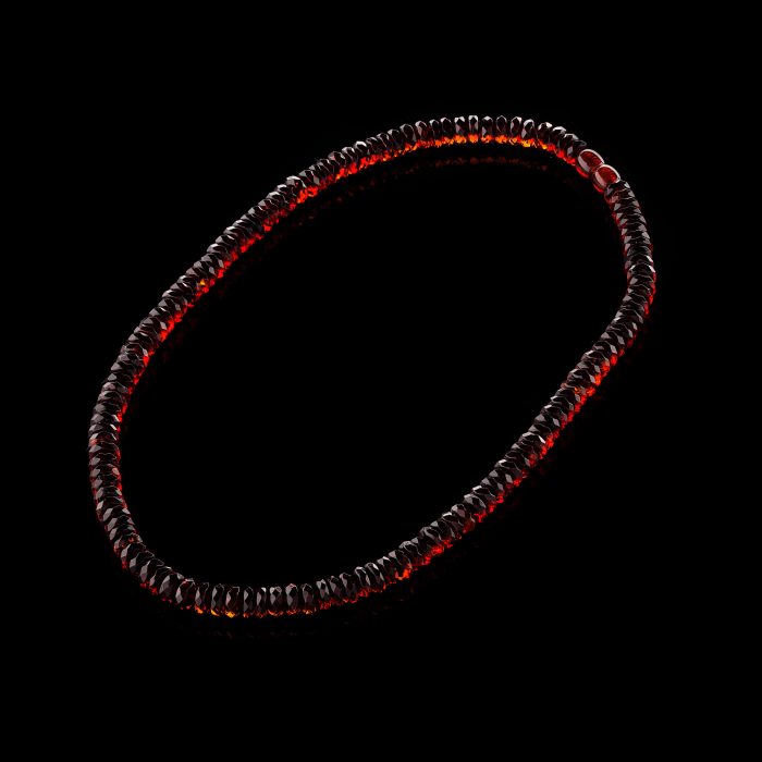 Amber Necklace - Faceted Rondelle Disc Beads DIN005 - Image 3