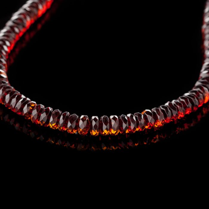 Amber Necklace - Faceted Rondelle Disc Beads DIN005 - Image 2