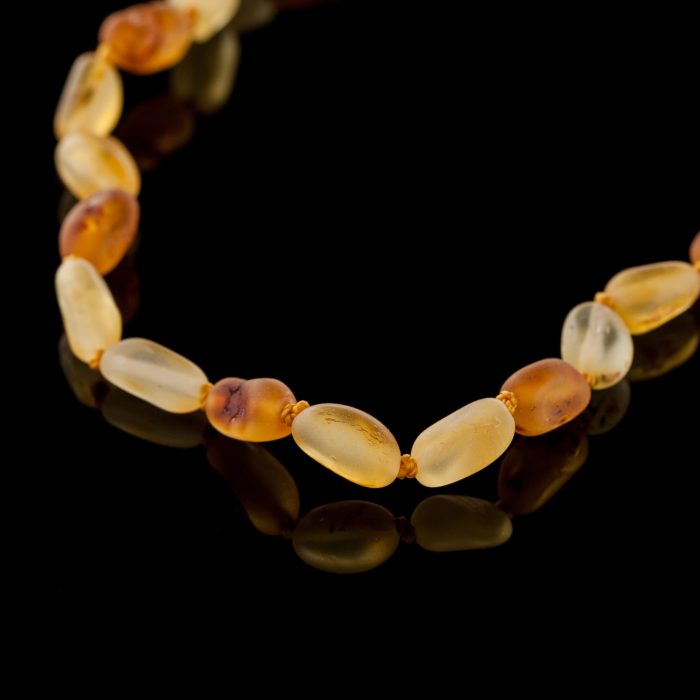 DS_1043 Amber Baby Teething Necklace - Matte Olive Shape Beads BN072 - Image 2