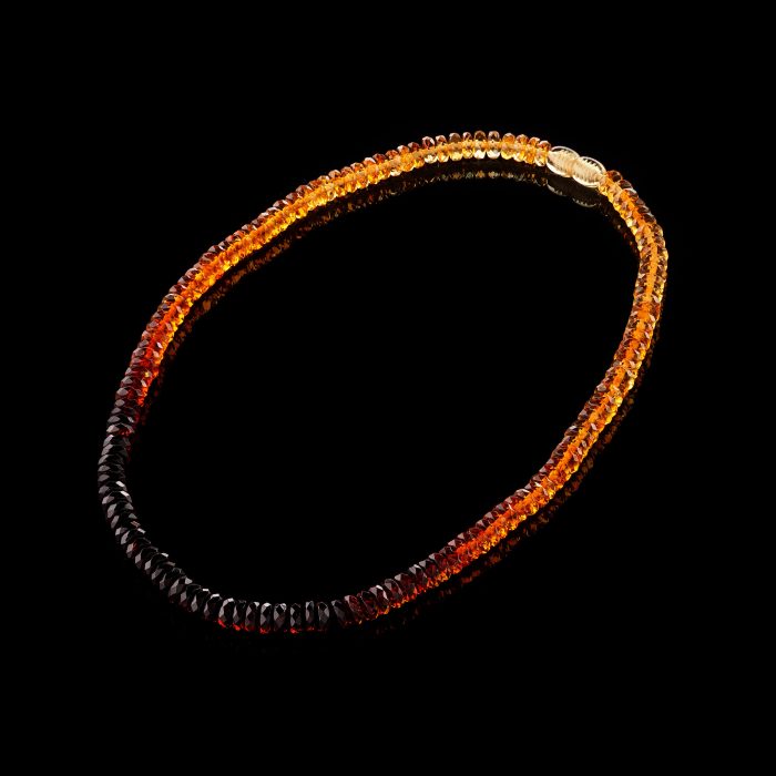 Amber Necklace - Faceted Rondelle Disc Beads DIN006 - Image 3