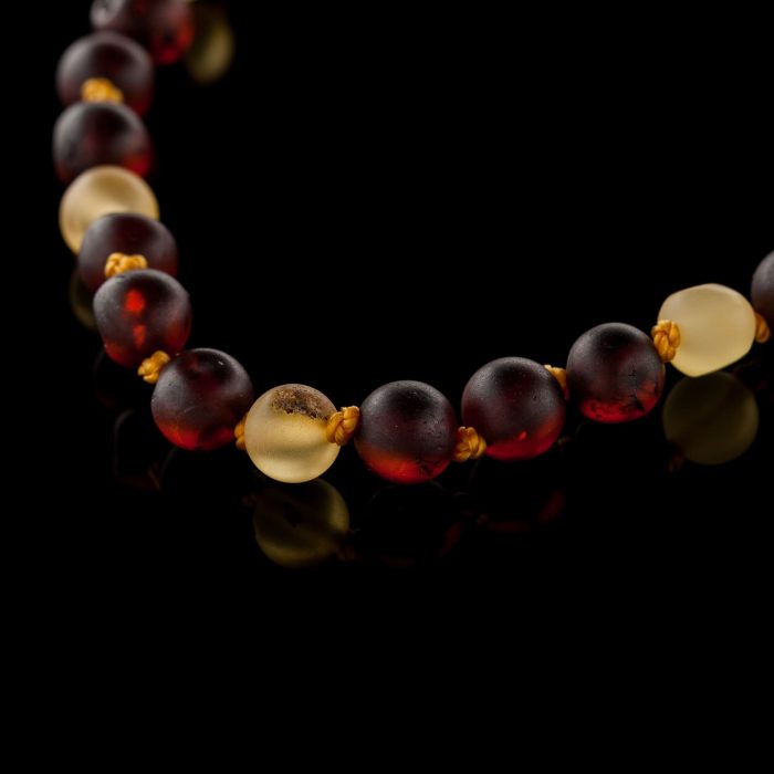Amber Baby Teething Necklace - Round Baroque Beads BN074 - Image 2