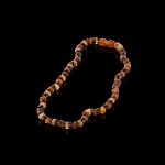 Amber Baby Teething Necklace - Matte Circle Tablet Shape Beads BN075