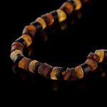 Amber Baby Teething Necklace - Matte Circle Tablet Shape Beads BN075 - Image 2