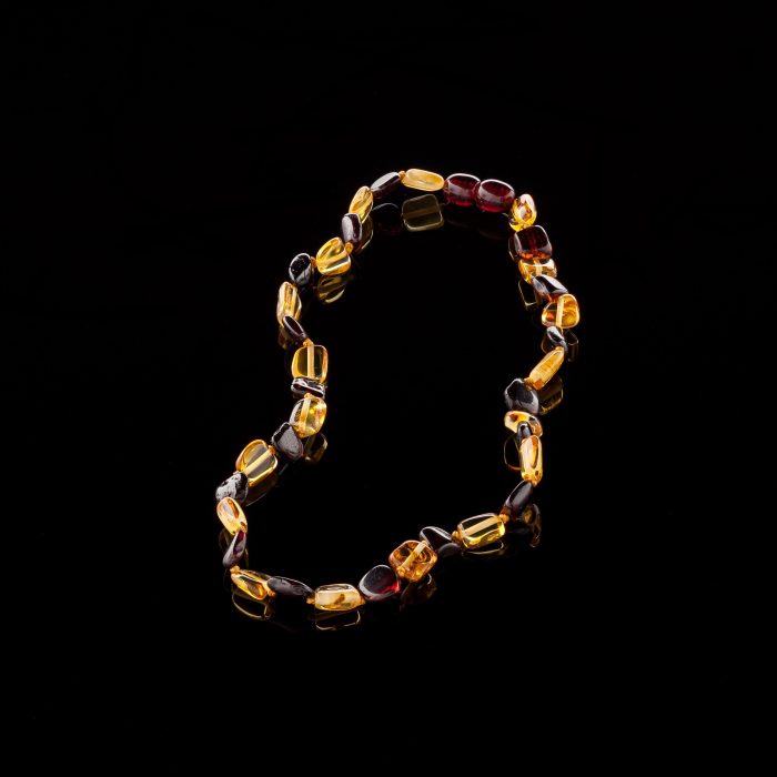 Amber Baby Teething Necklace - Flat Shape Beads BN084 - Image 1