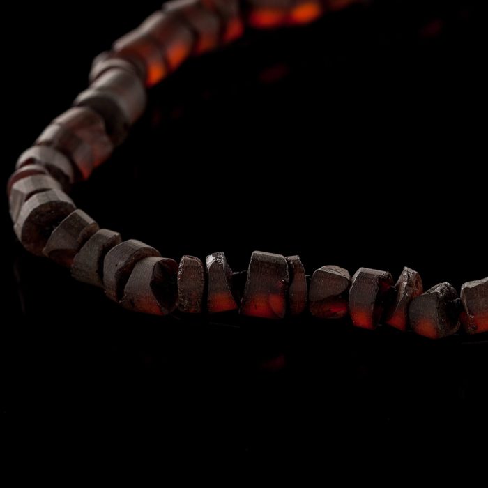 Amber Baby Teething Necklace - Matte Circle Tablet Shape Beads BN076 - Image 2