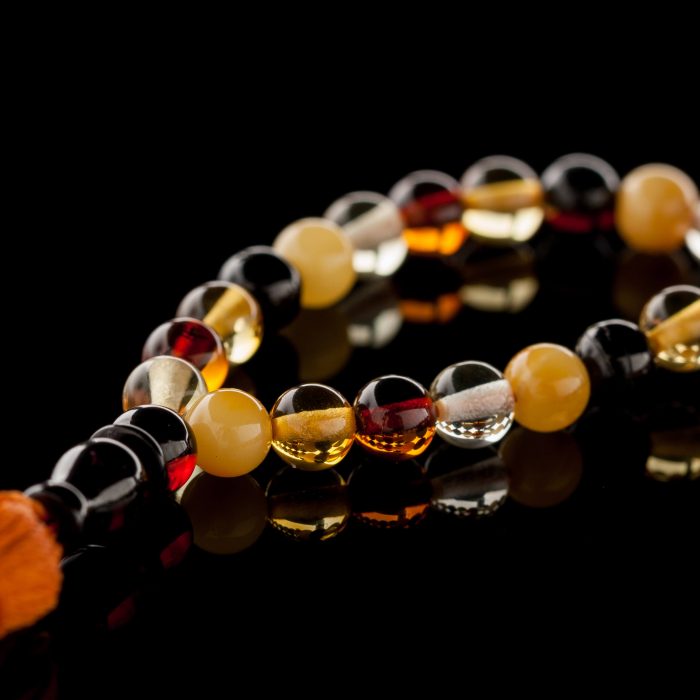 Islamic Muslim Tasbih Amber Prayer Beads - Round Beads IPB009 - Image 2