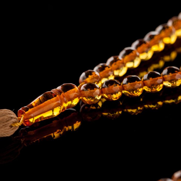 Islamic Muslim Tasbih Amber Prayer Beads - Faceted Round Beads IPB012 - Image 2