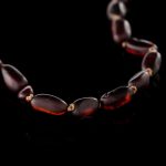 Amber Baby Teething Necklace - Matte Olive Shape Beads BN068 - Image 2