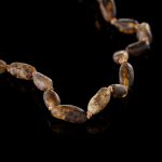 Amber Baby Teething Necklace - Matte Olive Shape Beads BN069 - Image 2