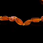 Amber Baby Teething Necklace - Matte Olive Shape Beads BN066 - Image 2