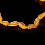 Amber Baby Teething Necklace - Matte Olive Shape Beads BN065 - Image 2