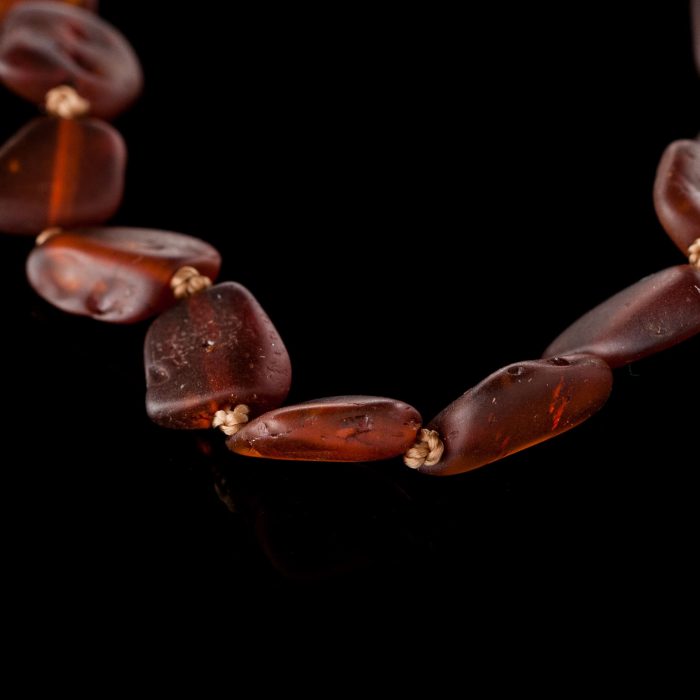 Amber Baby Teething Necklace - Matte Flat Shape Beads BN051 - Image 2