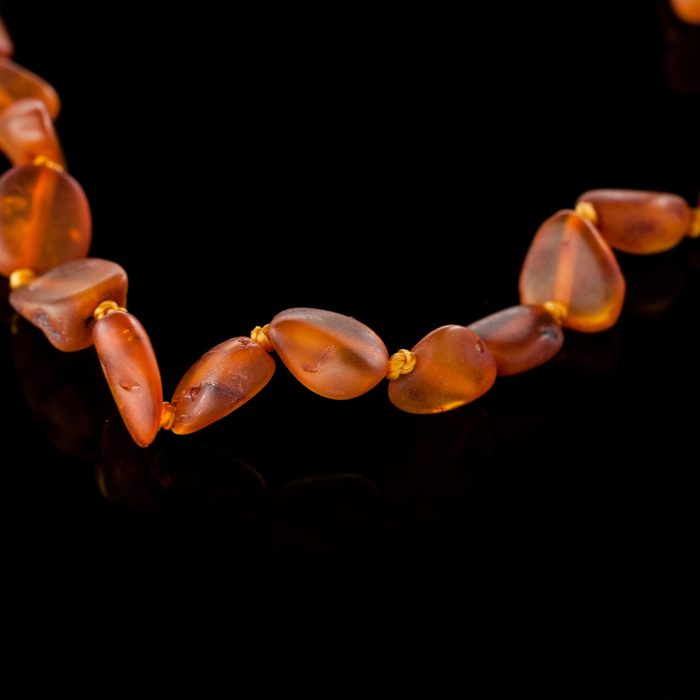 Amber Baby Teething Necklace - Matte Flat Shape Beads BN050 - Image 2