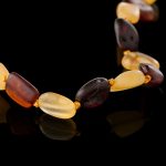 Amber Baby Teething Necklace - Matte Flat Shape Beads BN055 - Image 2