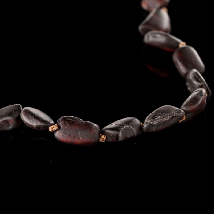 Amber Baby Teething Necklace - Matte Flat Shape Beads BN052 - Image 2