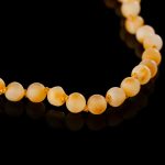 Amber Baby Teething Necklace - Matte Round Baroque Beads BN039 - Image 2