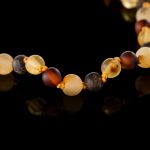 Amber Baby Teething Necklace - Matte Round Baroque Beads BN038 - Image 2