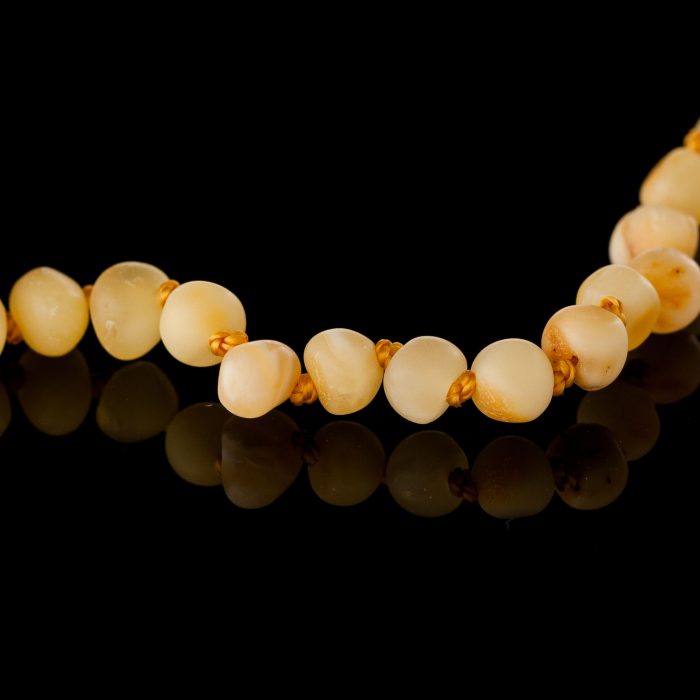 Amber Baby Teething Necklace - Matte Standard Baroque Beads BN056 - Image 2
