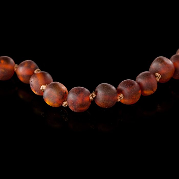 Amber Baby Teething Necklace - Matte Standard Baroque Beads BN059 - Image 2