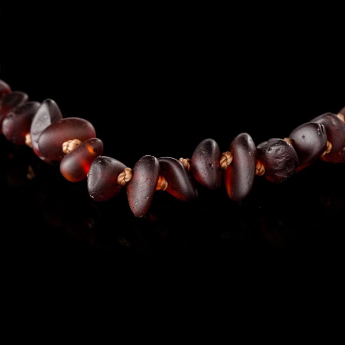 Amber Baby Teething Necklace - Matte Chips Shape Beads BN042 - Image 2