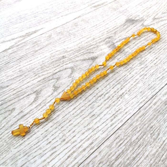 Christian Amber Rosaries - Matte Round Beads ROS004 - Image 3