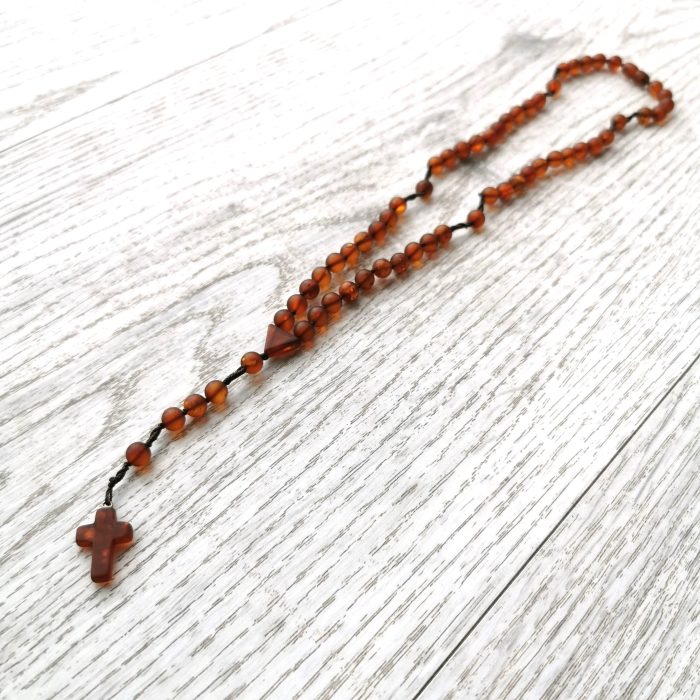Christian Amber Rosaries - Matte Round Beads ROS008 - Image 3
