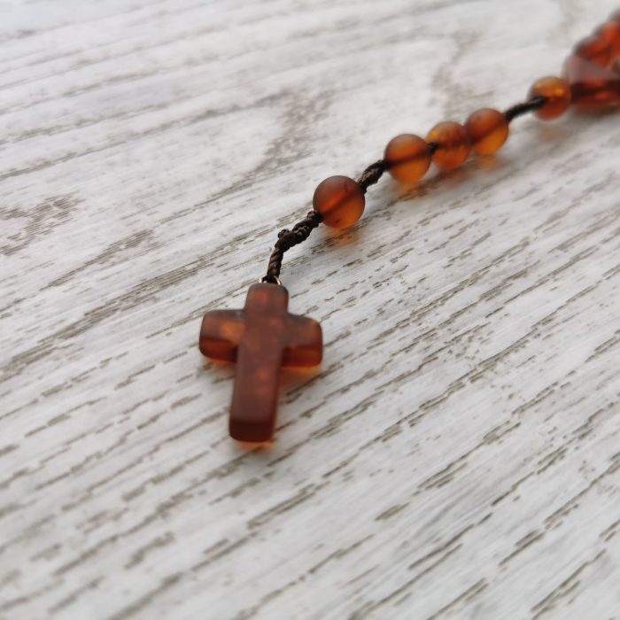Christian Amber Rosaries - Matte Round Beads ROS008 - Image 4