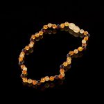Amber Baby Teething Necklace - Matte Round Baroque Beads BN073
