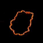 Amber Baby Teething Necklace - Matte Olive Shape Beads BN066