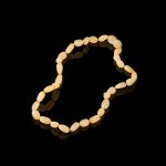 Amber Baby Teething Necklace - Matte Olive Shape Beads BN064