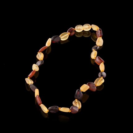 Amber Baby Teething Necklace - Matte Flat Shape Beads BN055