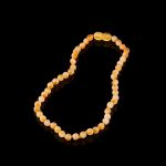 Amber Baby Teething Necklace - Matte Round Baroque Beads BN039