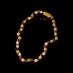 Amber Baby Teething Necklace - Matte Round Baroque Beads BN038