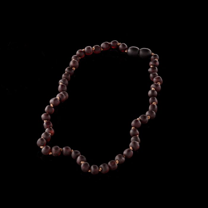 Amber Baby Teething Necklace - Matte Standard Baroque Beads BN060 - Image 1