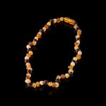 Amber Baby Teething Necklace - Matte Standard Baroque Beads BN063