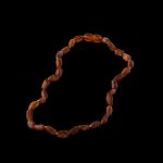 Amber Baby Teething Necklace - Matte Olive Shape Beads BN067