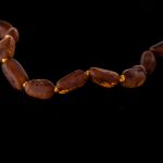 Amber Baby Teething Necklace - Matte Olive Shape Beads BN067 - Image 2