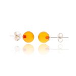 Amber Earrings Studs - 925 Sterling Silver EAR003