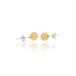 Amber Earrings Studs - 925 Sterling Silver EAR004