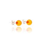 Amber Earrings Studs - 925 Sterling Silver EAR003 - Image 2