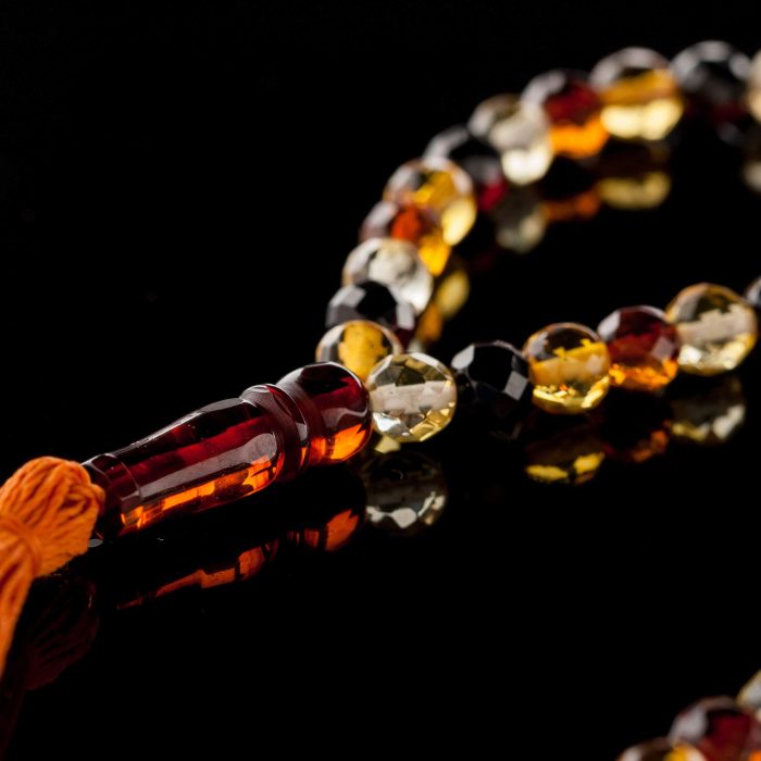Islamic Muslim Tasbih Amber Prayer Beads - Faceted Round Beads IPB017 - Image 2